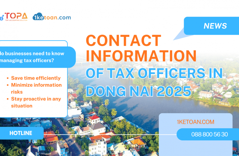 CONTACT INFORMATION OF TAX OFFICERS IN DONG NAI 2025￼