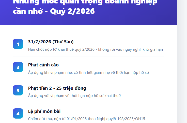 31/7/2026: Ngày kế toán nào cũng phải khoanh đỏ trong lịch – và cái giá phải trả nếu quên